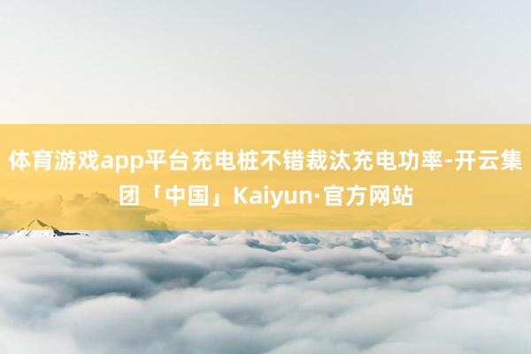 体育游戏app平台充电桩不错裁汰充电功率-开云集团「中国」Kaiyun·官方网站