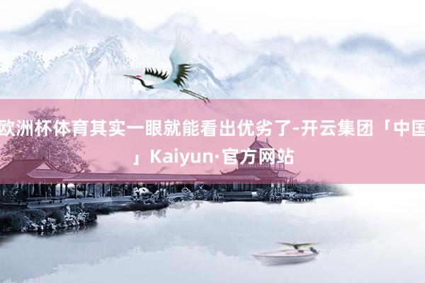 欧洲杯体育其实一眼就能看出优劣了-开云集团「中国」Kaiyun·官方网站